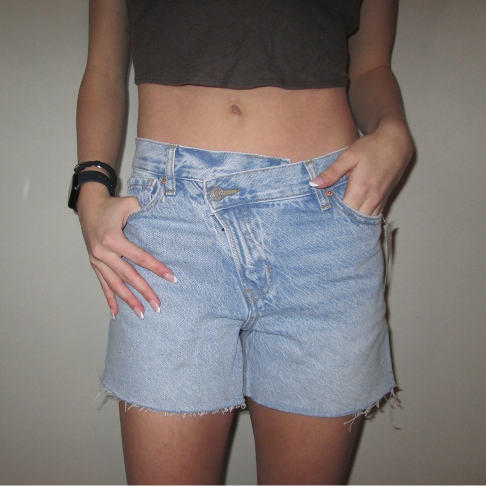 Brand new!! Pac sun denim shorts / jorts with crossover button detail #vacation